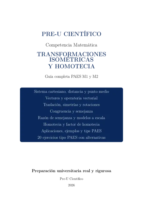 Guía Completa PAES M1 + M2 – Transformaciones Isométricas y Homotecia