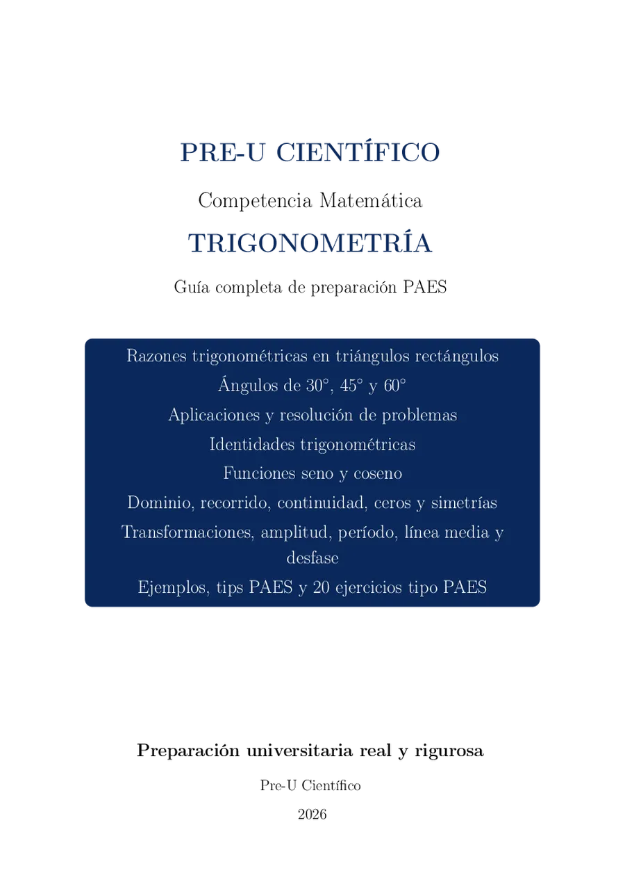 Guía Completa PAES – Trigonometría