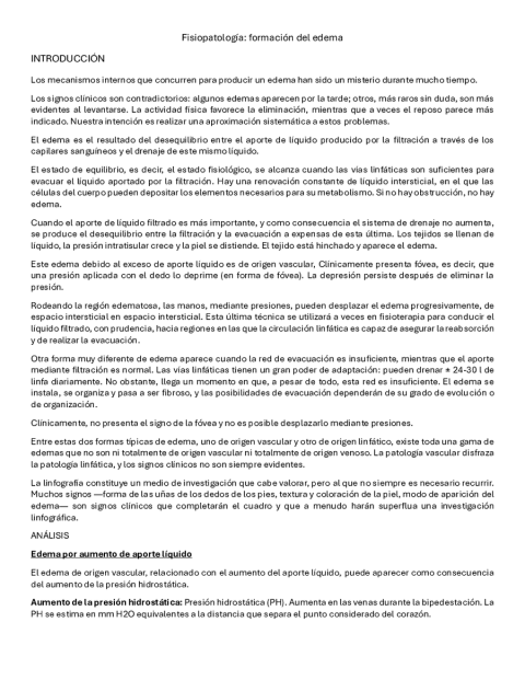 Fisiopatologia del en edema